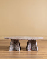 Postmodern Oval Marble Coffee Table, Italian, 1980's - Lone Fox
