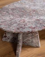 Postmodern Oval Marble Coffee Table, Italian, 1980's - Lone Fox