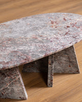 Postmodern Oval Marble Coffee Table, Italian, 1980's - Lone Fox