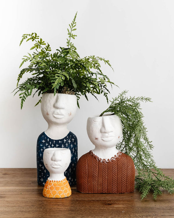 "Pot Head" Concrete Planters - Lone Fox