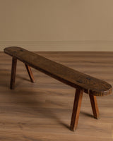 Primitive French Country Oak Bench, France, 19th Century (2 Available) - Lone Fox