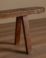 Primitive French Country Oak Bench, France, 19th Century (2 Available) - Lone Fox