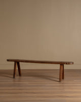 Primitive French Country Oak Bench, France, 19th Century (2 Available) - Lone Fox