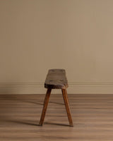 Primitive French Country Oak Bench, France, 19th Century (2 Available) - Lone Fox