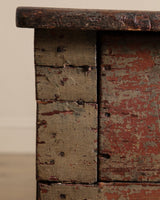 Primitive Green Painted Coffee Table w/ Drawer, 19th Century - Lone Fox