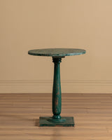 Primitive Green Painted Lamp Table, American, 19th Century - Lone Fox