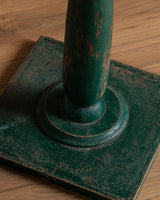 Primitive Green Painted Lamp Table, American, 19th Century - Lone Fox