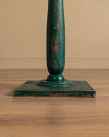 Primitive Green Painted Lamp Table, American, 19th Century - Lone Fox