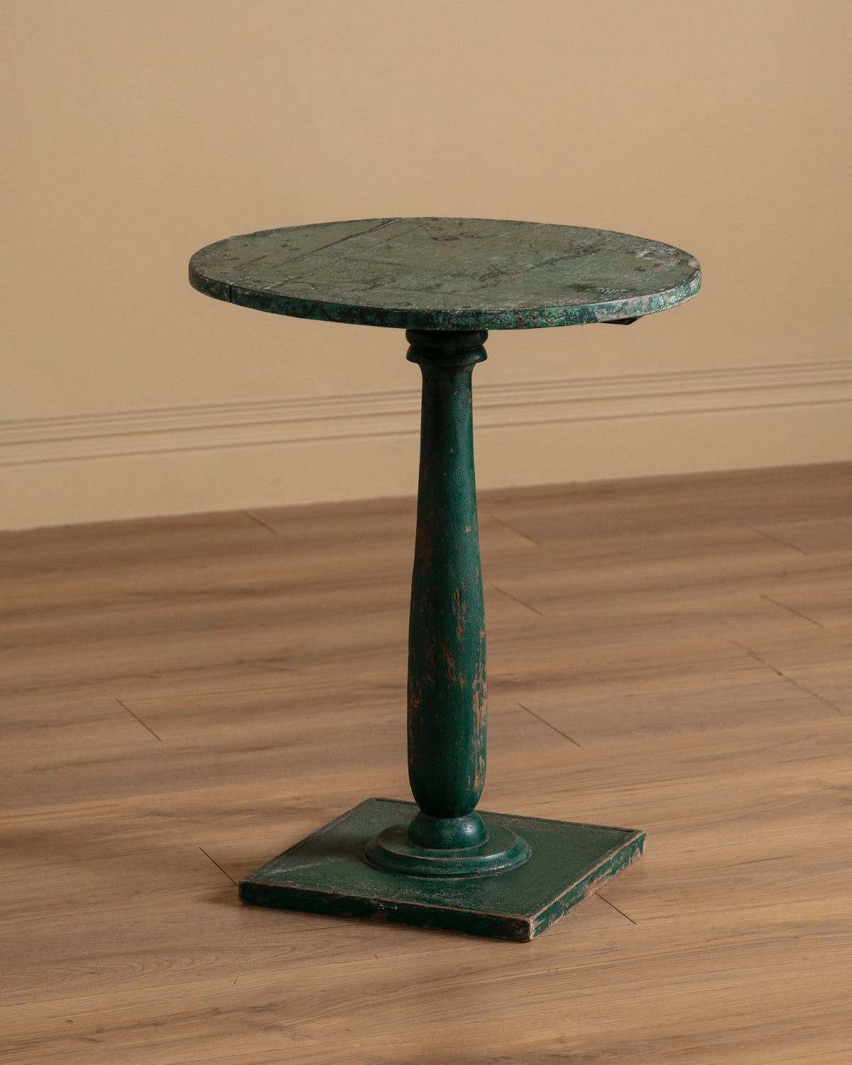 Dutch Art Deco Turned Oak Pedestal Plant Stand, Netherlands, 1930s