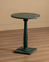Primitive Green Painted Lamp Table, American, 19th Century - Lone Fox