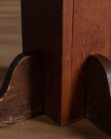 Primitive Pedestal Base Square Dining Table, 1950's - Lone Fox