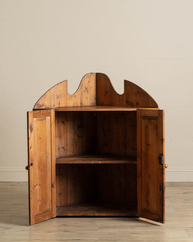 Primitive Pine Corner Cabinet - Lone Fox