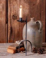 Primitive Single Taper Wrought Iron Candle Holder - Lone Fox
