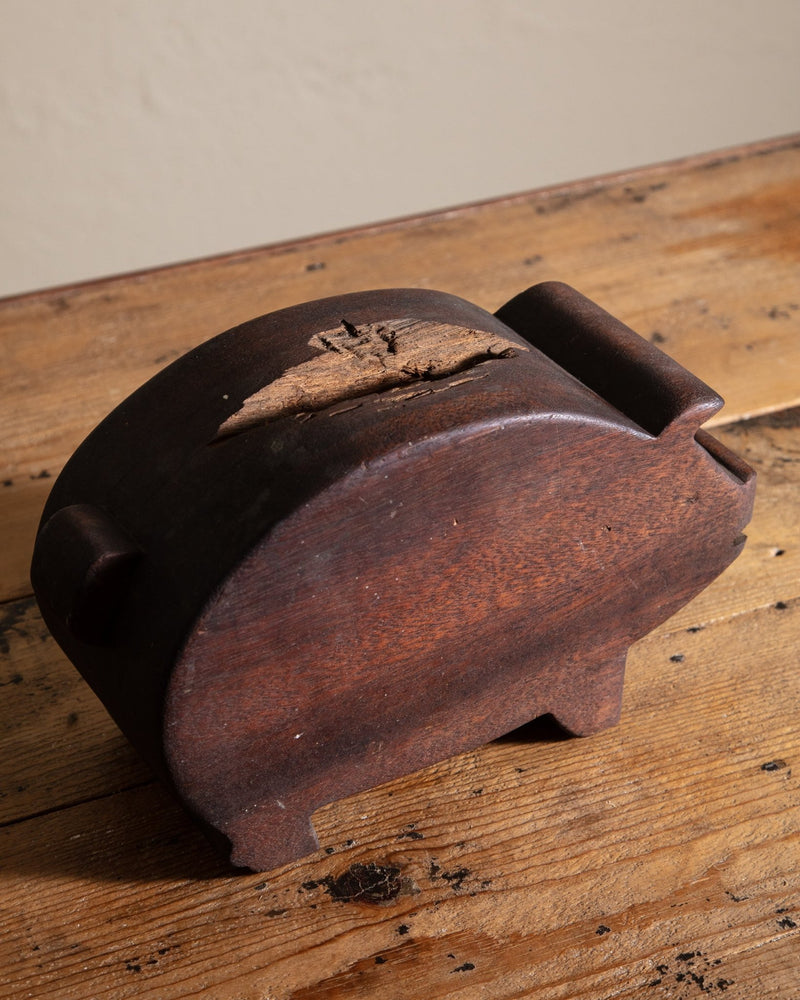 Primitive Wood Carved Piggy Bank, Early 20th Century (Copy) - Lone Fox