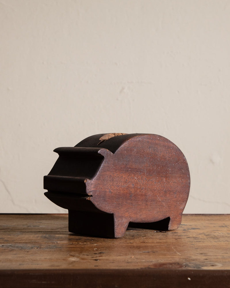 Primitive Wood Carved Piggy Bank, Early 20th Century (Copy) - Lone Fox