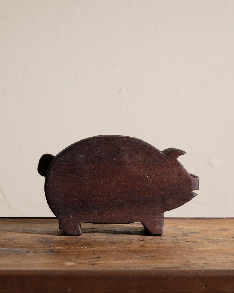 Primitive Wood Carved Piggy Bank, Early 20th Century (Copy) - Lone Fox