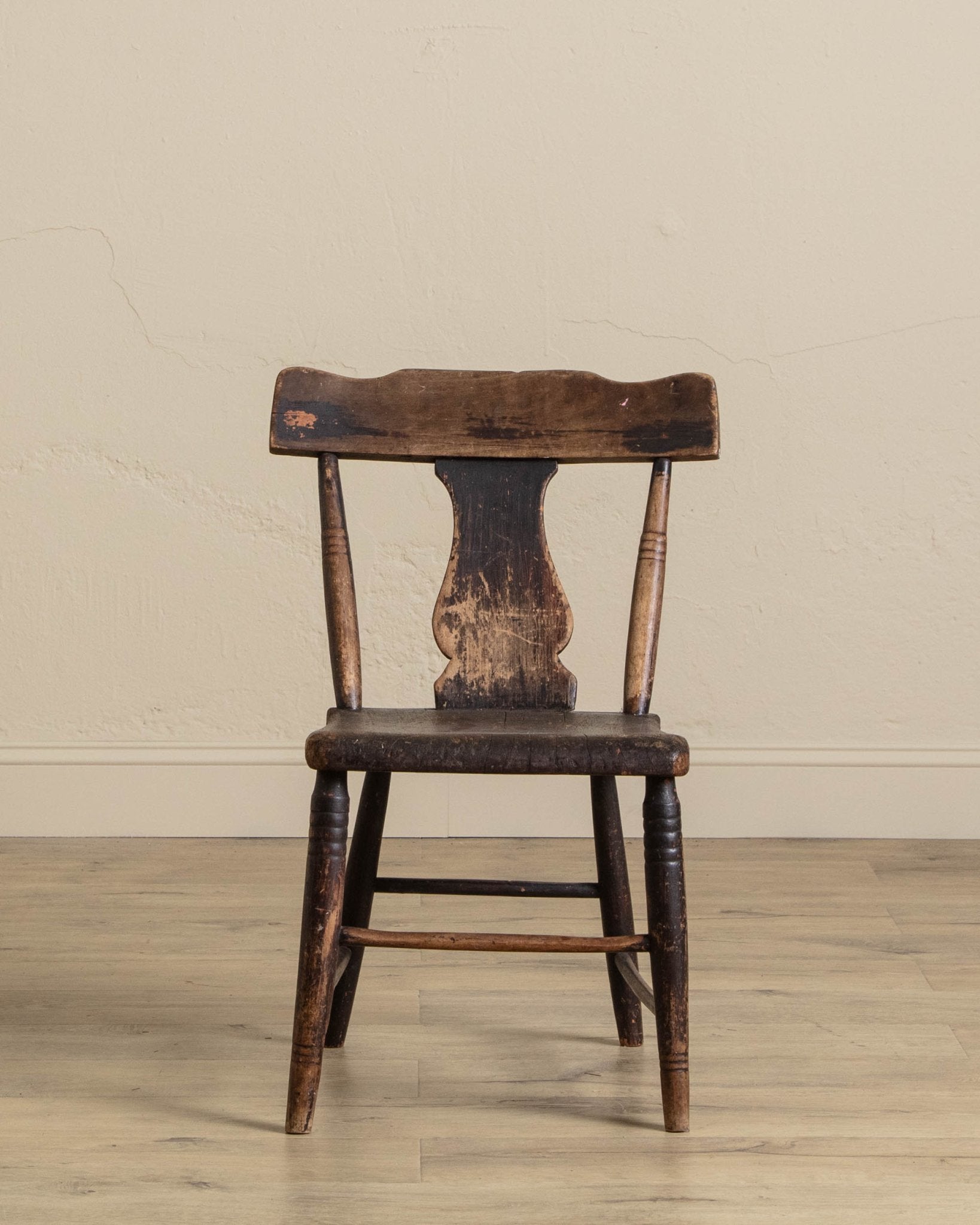 Primitive Wooden Chair, 19th Century - Lone Fox