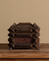 Pyramid Footed Tramp Art Jewelry Box, United States, 19th Century - Lone Fox