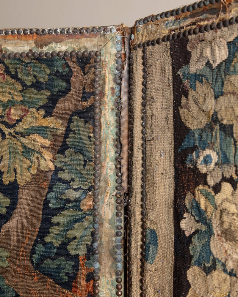 Rare 17th Century Flemish Tapestry Applied 5 Panel Folding Screen - Lone Fox