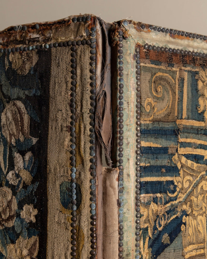 Rare 17th Century Flemish Tapestry Applied 5 Panel Folding Screen - Lone Fox