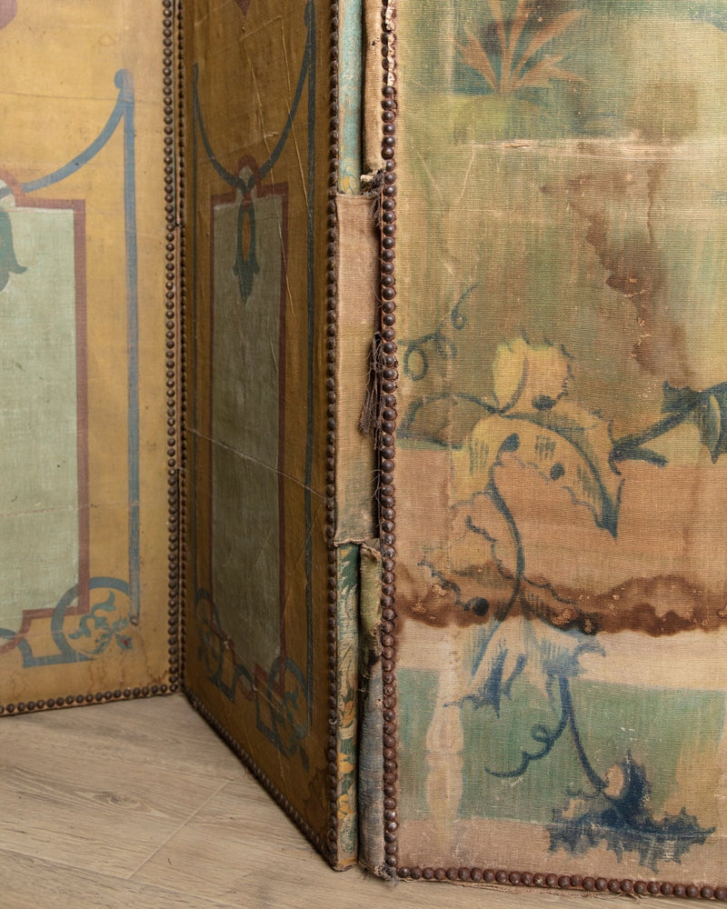 Rare 17th Century Flemish Tapestry Applied 5 Panel Folding Screen - Lone Fox