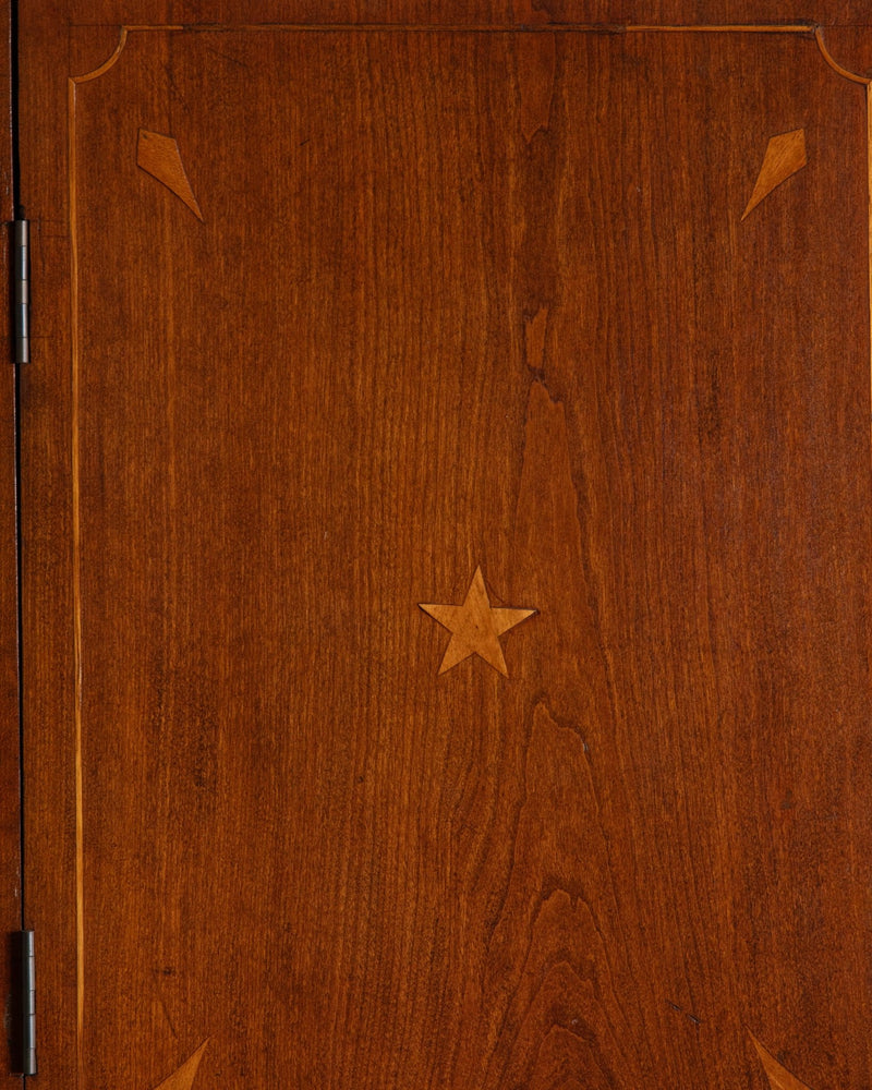 Rare Wood Inlaid Dome Top Doctors Cabinet, Circa 1840 - Lone Fox