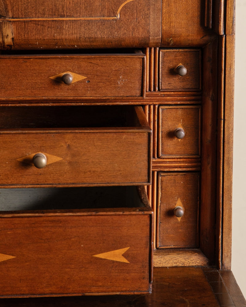 Rare Wood Inlaid Dome Top Doctors Cabinet, Circa 1840 - Lone Fox