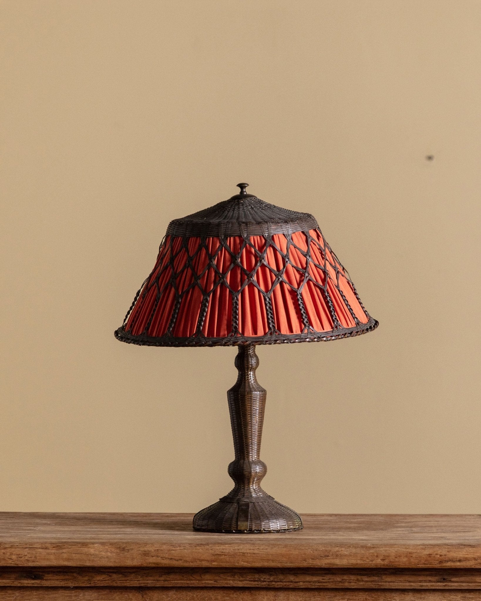 Rare Woven Brass Arts & Crafts Table Lamp, Europe, 1920's – Lone Fox