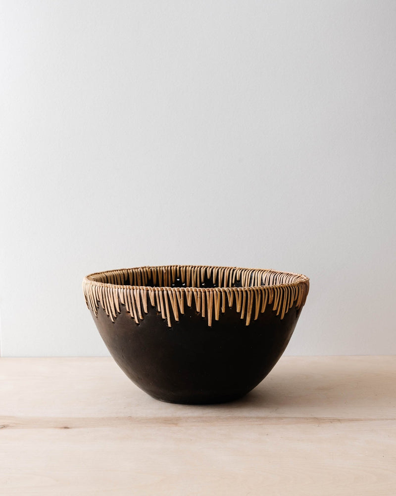 Rattan Stitched Terracotta Bowl - Lone Fox