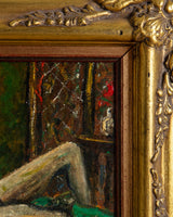 Reclining Nude Oil Painting by Philippe Granat, France, 1940's - Lone Fox