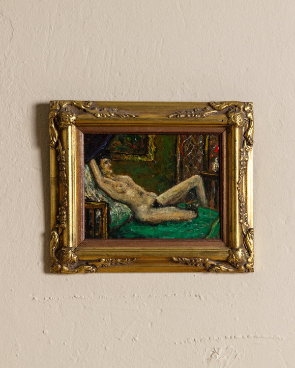 Reclining Nude Oil Painting by Philippe Granat, France, 1940's - Lone Fox