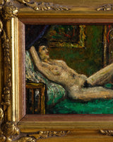 Reclining Nude Oil Painting by Philippe Granat, France, 1940's - Lone Fox