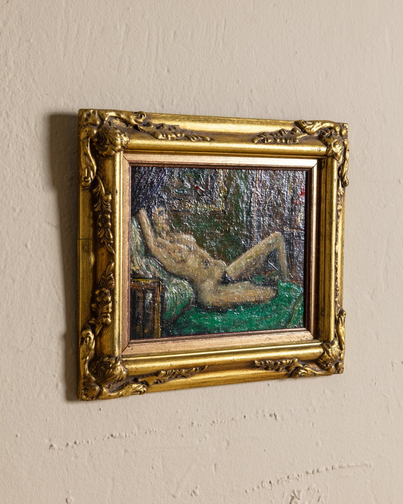 Reclining Nude Oil Painting by Philippe Granat, France, 1940's - Lone Fox