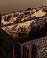 Rectangle Tramp Art Box w/ Crossstitch Panel, 1890's - Lone Fox