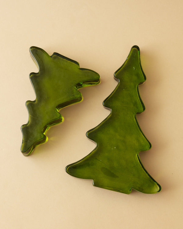 Recycled Hammered Green Glass Trees - Lone Fox