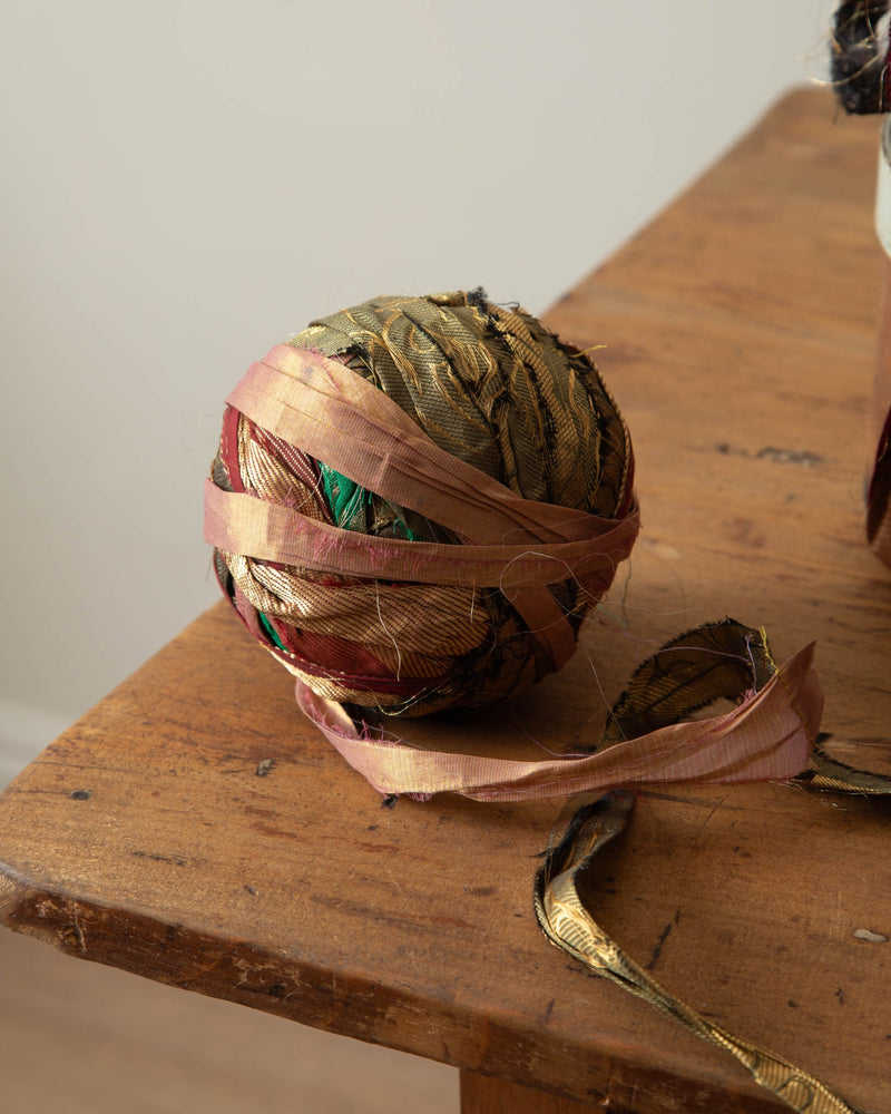 Recycled Torn Silk Sari Ribbon - Lone Fox