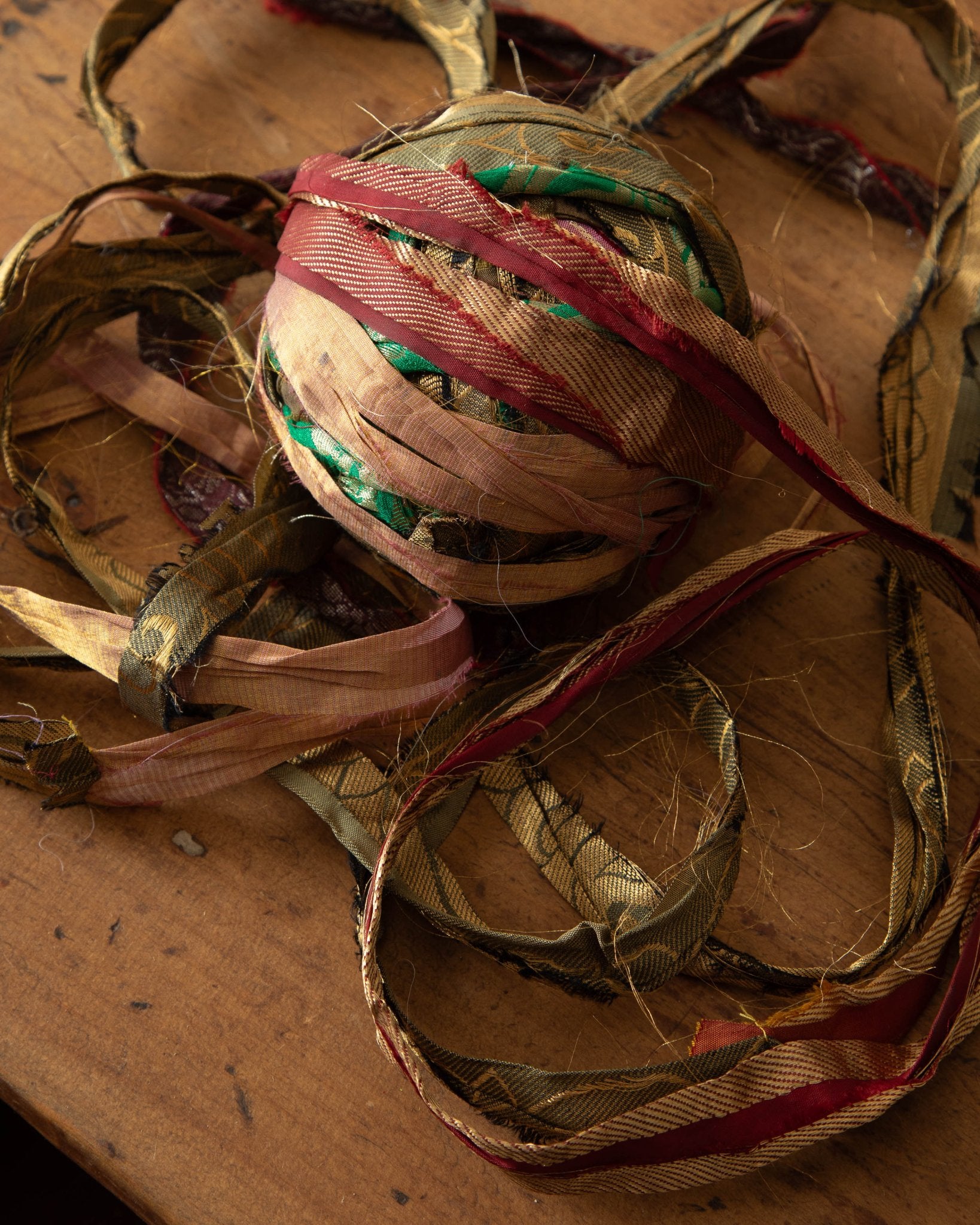 Recycled Torn Silk Sari Ribbon – Lone Fox