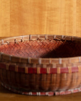 Red & Brown Wicker Basket / Bowl - Lone Fox