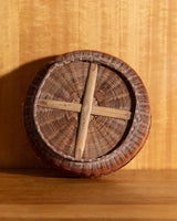 Red & Brown Wicker Basket / Bowl - Lone Fox
