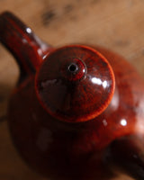 Red Drippy Studio Pottery Teapot, Signed, United States, 1970s - Lone Fox
