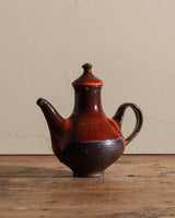 Red Drippy Studio Pottery Teapot, Signed, United States, 1970s - Lone Fox