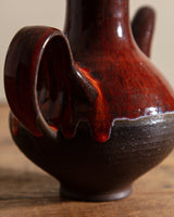 Red Drippy Studio Pottery Teapot, Signed, United States, 1970s - Lone Fox