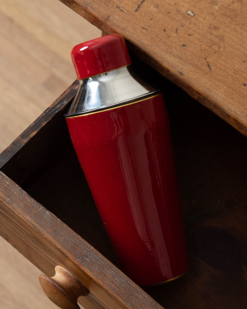 Red Enameled Cocktail Shaker - Lone Fox