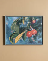 Red Fruit on the Branch Still Life, American, Late 20th Century - Lone Fox