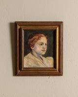 Red Haired Woman Portait Oil Painting, France, Early 1900's - Lone Fox