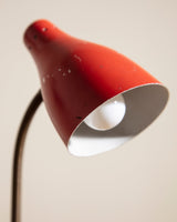 Red Lacquered Table Lamp Manner of Stilnovo, Italy, 1950's - Lone Fox