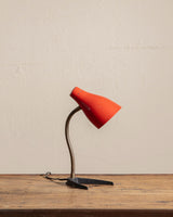Red Lacquered Table Lamp Manner of Stilnovo, Italy, 1950's - Lone Fox