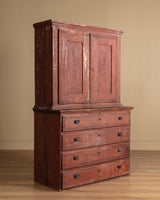 Red Painted Pine Cabinet / Buffet, Scandinavian, Early 19th Century - Lone Fox