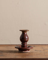 Red Speckled Studio Taper Holder, Signed - Lone Fox