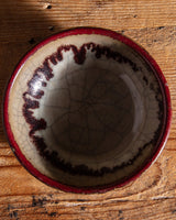 Red Studio Pottery Bowl w/ Crackled Interior - Lone Fox